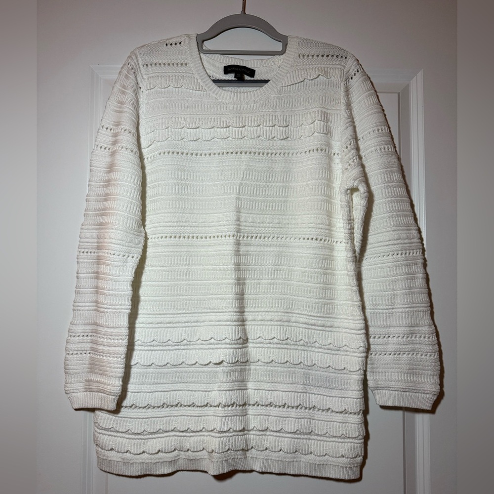 BRAND NEW Banana Republic White Knit Sweater Women’s size XL